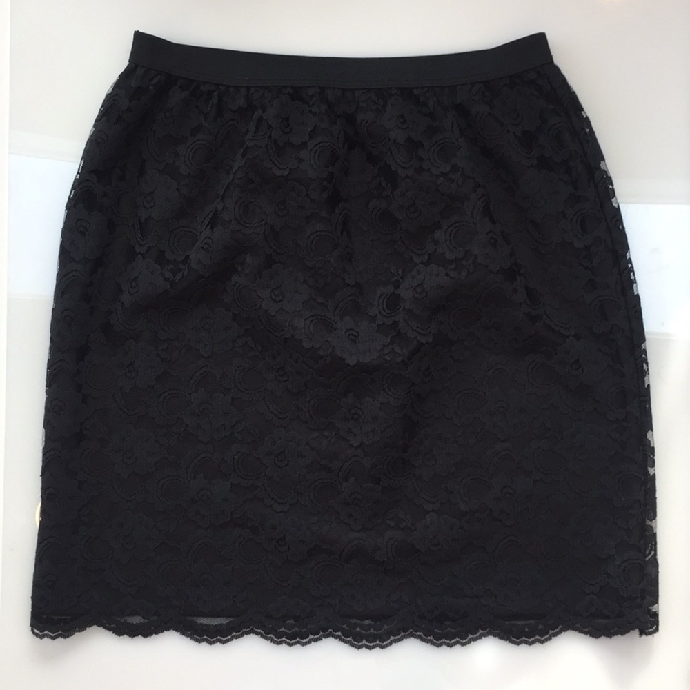 Lace Black Slip Skirt Size 30/32 Waist